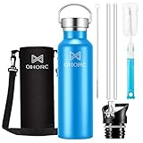 🍒Acero Inoxidable de Grado Médico 316 - La pared interior de nuestra Botella Agua Acero Inoxidable es de acero 316 de grado médico que es mejor que el acero de grado alimenticio 304, antioxidante, resistente a la corrosión y sin BPA. Permitir almacenar té, café, bebida fría con cubitos de hielo, etc.