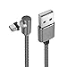 Produktbild WZcharger USB-Kabel Typ C USB Ladekabel USB C magnetischer Kopf rund 3 m Winkelmagnet 90 Grad Stecker magnetisch USB-C auf USB 2.0 Ladekabel mit LED-Anzeige 6.6ft/2m Grau