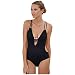 Produktbild Badeanzug Internet Damen Sexy Neckholder Bandage Bikini Bademode Versuchung Rückenfreie Tankini Bodysuit Beachwear Jumpsuits Swimwear Mode Einteiler Push-Up Bikini-Sets (Schwarz-1, L)