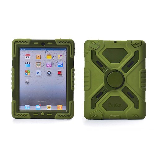 Pepkoo Silikon stoßfest Kinder ipad mini hülle mit Ständer für neue Apple iPad mini / iPad mini 2 - Olive