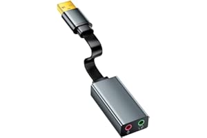 eppfun Tarjeta de Sonido USB Externa Soporta Auriculares y Micrófono, Adaptador USB a Jack de 3,5 mm, Compatible con PC PS5 PS4