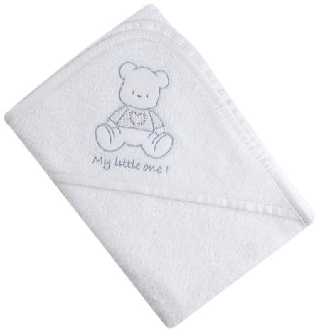 Baby Oliver Swarovski Appliqué Teddy Hooded Towel (White)