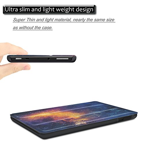 Hülle für Fire HD 8 (7. Generation – 2017) / das neue Fire HD 8 (6. Generation – 2016), Infiland Ultra Smart Slim Lightweight Schutzhülle mit Auto Schlaf / Wach Funktion Cover für Fire HD 8 (8-Zoll-Tablet, 7. Generation – 2017) / Das neue Fire HD 8 Tablet (6. Generation – 2016) (Galaxis) - 6