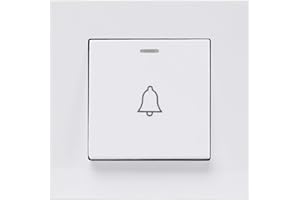 Hotaden Panneau en Verre trempé Sonnette Mur Sonnette commutateur à Bouton-Poussoir 220~250V Accueil Hôtel Devices