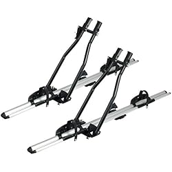 WOLTU® Lot de 2 Porte-vélo pour Barres de Toit Porte-vélo de Toit avec TUV-GS Certification,FZ1120-2 Noir