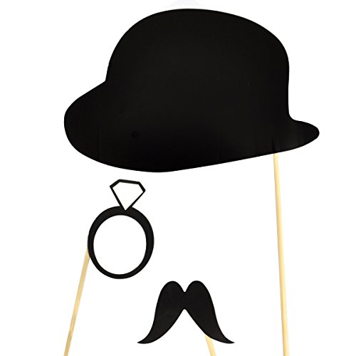 KIMILAR 44 Tlg. Party Foto Verkleidung Schnurrbart Lippen Brille Krawatte Hoten Photo Booth Props Set Hochzeit Partymitbringsel - 7