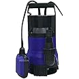 Aegon ASP750 Single Phase IPX8, 750Watt, 1Hp Pure Copper Submersible Sewage Pump with Float Switch (12000 L/H, Head 7m) - Drainage | Water Drain | Drain Unblocker pump (Dark Purple)