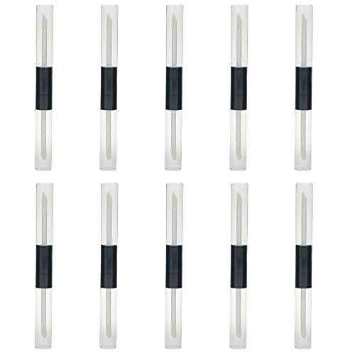 Vococal® 10 Stk 10ml Tragbare Reisen Kunststoff Doppel Kopf Nachfüllbar Leere Gloss Lippenpflege Balsame Tube Flasche Behälter mit Bar