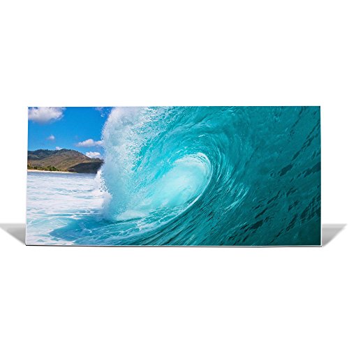 banjado - Pinnwand Magnettafel weiß 78cm x 37cm quer mit Motiv Perfekte Welle