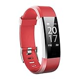 Toksum Boost 2 Fitness-Tracker, Smart-Armband mit Schrittzähler, Uhr-Funktion, Schlafüberwachung, für Kinder und Erwachsene, kompatibel mit iPhone und Android, Schwarz