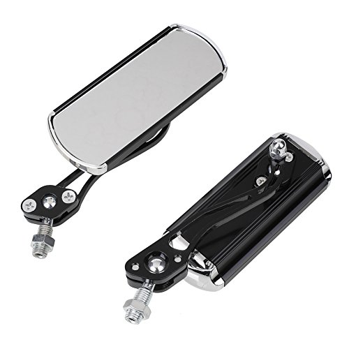 Preisvergleich Produktbild Aluminium-Legierung Lenker montiert Widen Fahrrad Spiegel, Ecrazybaby888 360-Grad drehbar Radfahren Fahrrad Motorrad Rückspiegel, 125 x 50mm flexiblen reflektierenden flachen Spiegel, fit für 2,2 ~ 2,4cm Lenker (Schwarz)