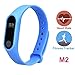 Produktbild Fitness Armbänder mit Pulsmesser - Bluetooth 4.0 Mi Brand 2 Smart Fitness Tracker mit Herzfrequenz Herren, Aktivitätstracker, Schrittzähler,Schlaf-Monitor,Wasserdicht IP67 Fitnessarmband, Anrufen / SMS, finden Telefon für Android iOS 8.0 (Blau)
