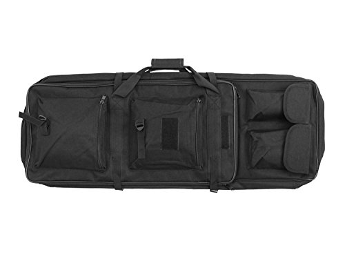 BEGADI Langwaffentasche/Futteral mit Doppelfach & Aussentaschen, 85 x 30cm - schwarz