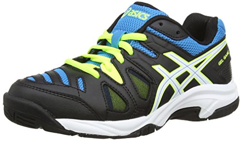 ASICS Gel-Game 5 Gs, Unisex Adults' Tennis Shoes, Black (Onyx/White/Atomic Blue - 9901), 5 UK (39 EU)