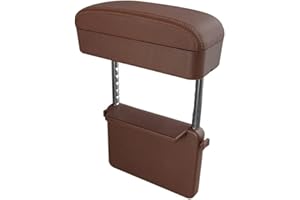 Qirc Bracciolo con contenitore per auto, protettivo, per console centrale, estensione per gomito e avambraccio, supporto per polso, altezza regolabile, tappetino comodo, universale (marrone)