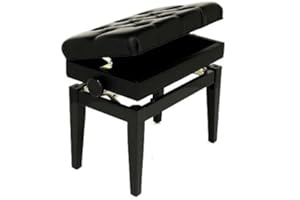 SYMPHONY @ 1TO1MUSIC Symphony Piano Bench Stool with Adjustable Height and Storage - Polished Ebony (FS311PE)