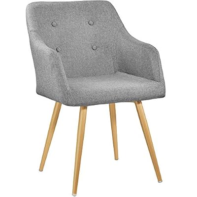 TecTake 402981 - Chaise Fauteuil de Salle à Manger de Bureau de Salon Rembourré Confort Design Scandinave 55 cm x 54 cm x 82,5 cm Gris