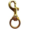 Woofy Heavy Duty Solid Pure Brass Swivel Bolt Snap Hook Single Ended Round Swivel Clip Buckle Dog Chain Leather Craft Scuba Diving Snorkeling Equipment Medium - 30.48 Cm
