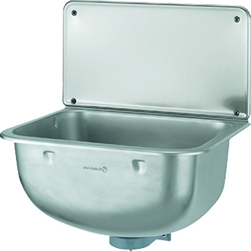 Preisvergleich Produktbild Edelstahl-Ausgußbecken 450x330x220mm mit Rückwand und Ablaufventil