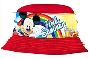 Mickey Mouse Bonnet d'été Type pêcheur Mickey Unisexe pour Enfants, Multicolore, Taille Unique