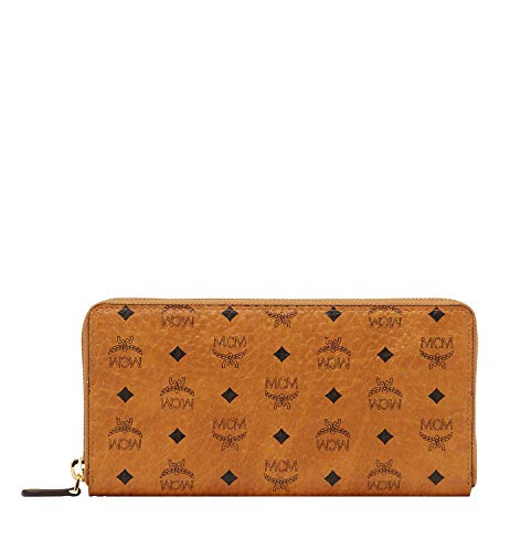 Preisvergleich Produktbild MCM Damen Geldbörse Visetos Original Large Cognac