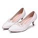 Produktbild JTQMDD Einfache Spitze Blume Hochzeit Schuhe weiß 5 cm high Heel Braut Schuhe Hochzeit Foto Erwachsene Geschenk Schuhe Hochzeit Schuhe 34-41 Yards Frauen Schuhe (Color : White, Size : 35)