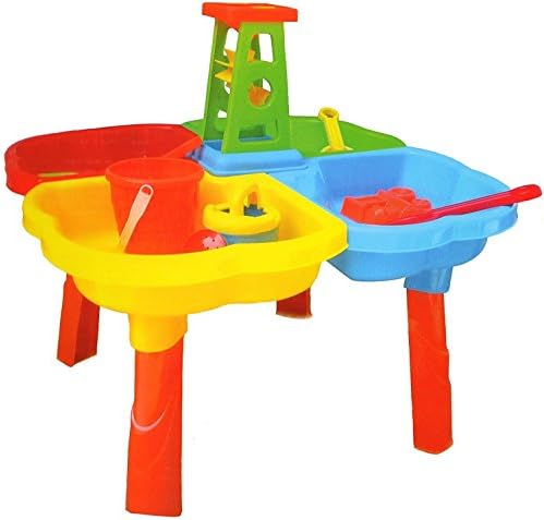 Sand & Water 4 Section Table Bucket Spade Kids Outdoor Garden Sandpit Set (Age Group: 3+)