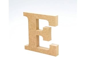 LA LLUNA ALWAYS CREATING Lettres de Bois. Lettres Grands en Bois de 20 cm Haut pour décoration et travaux manuels. Alphabet Complet Disponible (E)