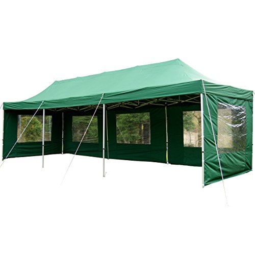 Falt Pavillon 3x9m grün Faltpavillon Seitenteile wasserdichtes Dach
