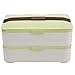 Produktbild Lunchbox Doppelschicht Ballaststoff Schüler Teilnetz Beheizbar Bento-Box(19 * 11 * 11cm) (Farbe : Green)