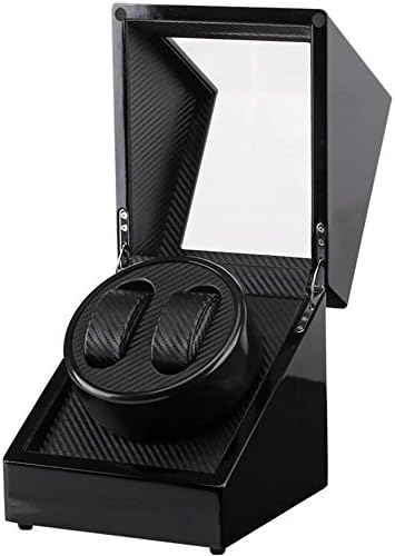 windee Automatic Watch Winder Box with,Quiet Motor 2 Leather Storage Case Handmade Wooden Watch Box, 4 Modes Rotation Timer Function
