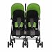 Obaby Apollo Black/Grey Twin Stroller and Black Footmuffs (Lime)