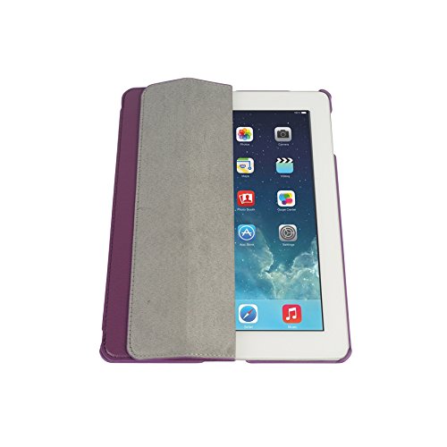 Invision® iPad 2 iPad 3 und iPad 4 Intelligente Hülle – Tolles Design – Magnetische Aufweck/Schlaf-Funktion – Hochwertiges PU-Leder (iPad 2 3 4 / Lila) - 3