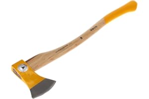 OCHSENKOPF Hacha ILTIS®, mango de madera de nogal americano, hoja pulida 145 mm, 700 mm de largo, con pie de vaca, OX 10 H-1207