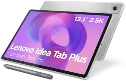 Lenovo Idea Tab Plus, Tablet 2.5K da 12.1" 90Hz, Processore Mediatek Dimenity 6400, RAM 8GB, Memoria 256GB, WiFi 5, Tablet Android 15, Tab Pen inclusa - Cloud Grey