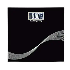 PAXMAX Personal Bathroom Human Body Weight Machine Digital Weighing Scale (Black)
