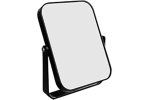 zetmet Fancy Plastic Free Standing Travel or Bathroom Mirror, Black