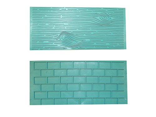 Prägematte / Prägeplatte Reliefplatte für Fondant Holzeffekt und Steinmauer