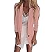 Produktbild serliyDamen Blazer Cardigan Dünn 3/4 Geraffte Ärmel Elegant Bolero Business Jacke Blazer Slim Fit Anzug Trenchcoat
