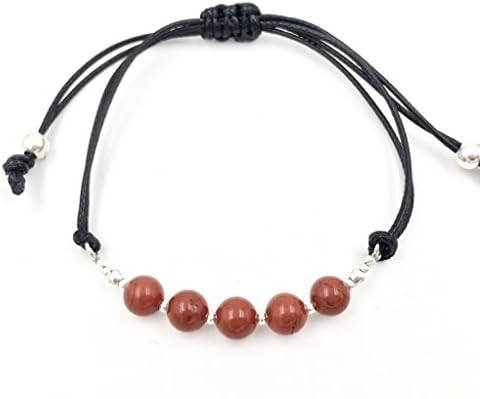 Root Chakra bracelet in silver, 6mm beads