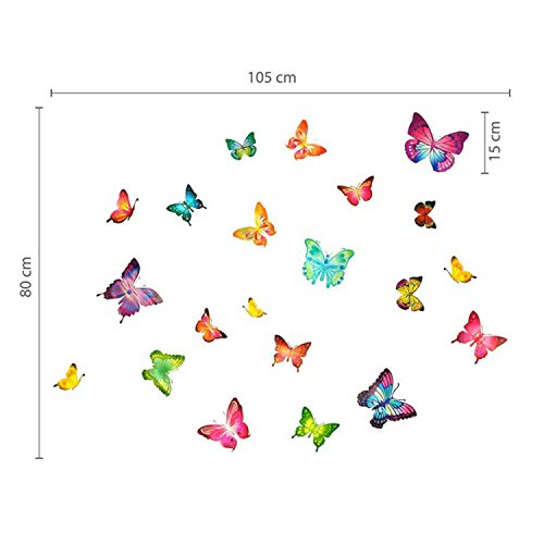 Cartoon Schmetterlinge Wandaufkleber für Kinder Schlafzimmer oder Kinderzimmer - 3
