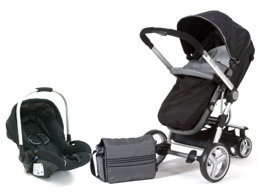 Petite Star Kurvi3 Travel System with Accessory Pack / Liner / Ali Handle Car Seat - Moonstone