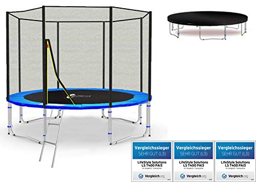 LS-T305-PA10 (BW) LifeStyle ProAktiv Cama elástica para jardín 305 cm - Incluye Red de seguridad 130g/m² - UV-Resistant - New