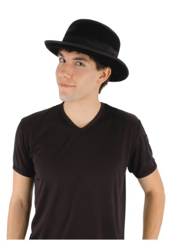 Black Velour Bowler Hat Standard