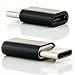 Produktbild Saxonia Micro USB zu USB-C Adapter (Typ-C 3.1 Stecker und USB 2.0 Buchse) für Type C Geräte MacBook 2015, Google Chromebook Pixel Nokia N1 Tablet usw. Schwarz
