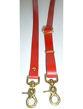 Trageriemen, Leder, verstell- und abnehmbar, Messing-Karabinerhaken, 1400 x 20 mm