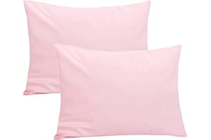 AISAWATE kinder Kissenbezug 40 x 60 cm - 2er Pack Bio Baumwolle Kopfkissenbezug - Baby Kleinkind Kissen Kissenbezüge für kinderwagen - babykissen bezug mit Umschlagverschluss(Rosa)