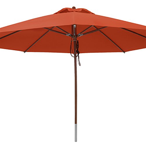anndora® Sonnenschirm Marktschirm Gastronomie ø 4 m rund wasserabweisend - mit Winddach Terracotta