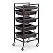 Produktbild DANTB 4/5 Tiers Salon Trolley Multifunktionstablett Haaraufbewahrung Friseur Cart Beauty Spa Make-Up Warenkorb Mit Schubladen (Farbe : Bronze, Größe : Five Floors),Red