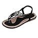 Produktbild VJGOAL Damen Sandalen, Frauen Mädchen böhmischen Mode Flache beiläufige Sandalen Strand Sommer Flache Schuhe Frau Geschenk (38 EU, V-Schwarz)